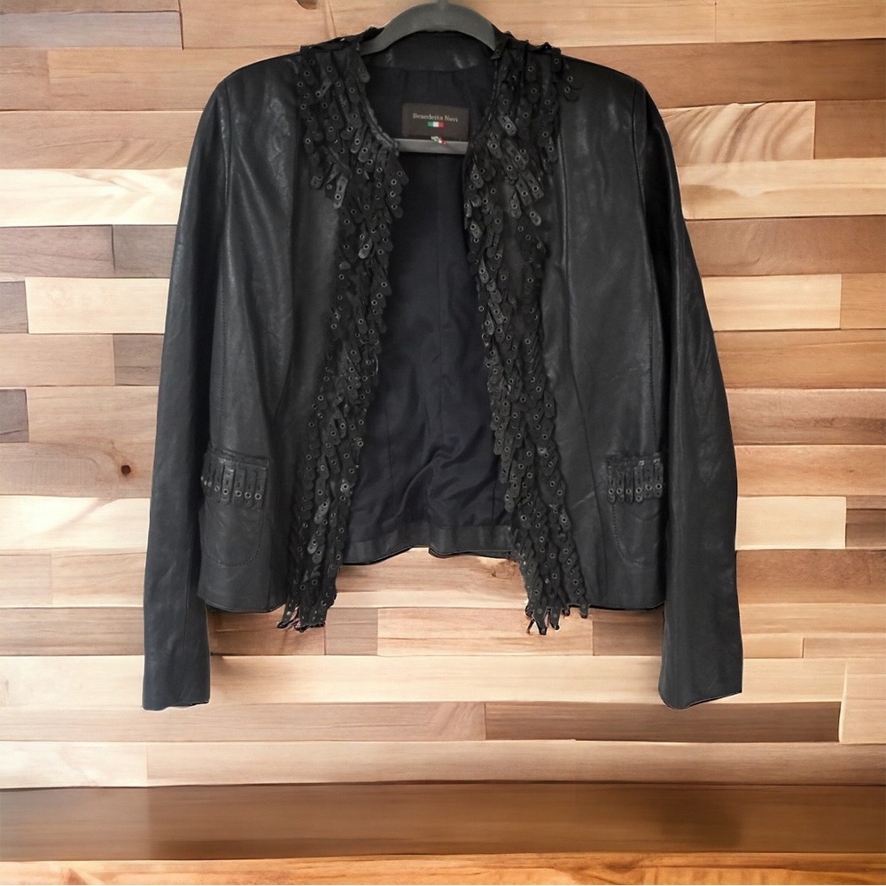 Benedetta Novi Black Fringe Jacket